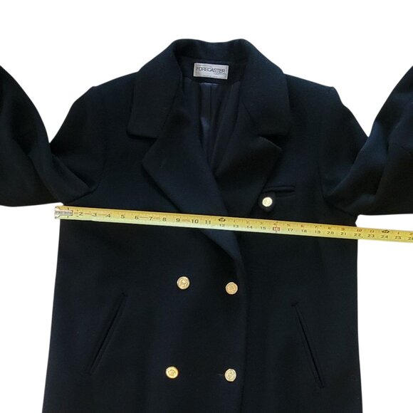 Vintage Forecaster of Boston 100% Wool Black Double Breasted Long Classic Coat - Picture 11 of 15